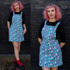 Pretty Spooky Print Dungaree Pinafore Dress by Run and Fly