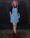 Pretty Spooky Print Dungaree Pinafore Dress by Run and Fly