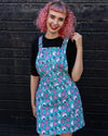 Pretty Spooky Print Dungaree Pinafore Dress by Run and Fly