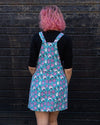 Pretty Spooky Print Dungaree Pinafore Dress by Run and Fly