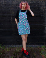 Pretty Spooky Print Dungaree Pinafore Dress by Run and Fly