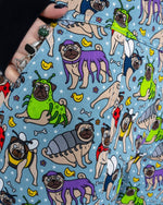 Pug Bugs Print Stretch Cotton Dungarees by Run and Fly