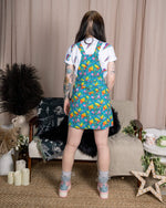 Rainbow Dinosaurs Print Dungaree Pinafore Dress by Run and Fly