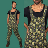 Serpent Garden Snake Print Twill Cotton Dungarees by Run and Fly