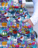 Spooky Stuff Print Dungaree Pinafore Dress by Run and Fly