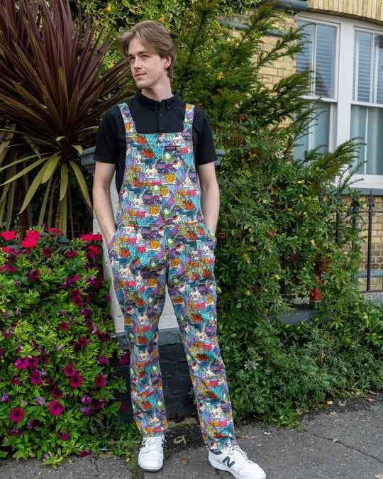 Spooky Stuff Print Twill Cotton Dungarees by Run and Fly