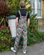 Spooky Stuff Print Twill Cotton Dungarees by Run and Fly