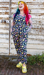 Bee Happy Print Twill Cotton Dungarees by Run and Fly