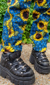 Sunflower Forget Me Nots Print Straight Leg Jeans by Run and Fly