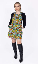 Dinosaur Tarot Print Dungaree Pinafore Dress by Run and Fly