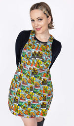 Dinosaur Tarot Print Dungaree Pinafore Dress by Run and Fly