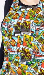 Dinosaur Tarot Print Dungaree Pinafore Dress by Run and Fly