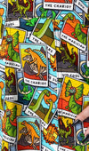 Dinosaur Tarot Print Dungaree Pinafore Dress by Run and Fly