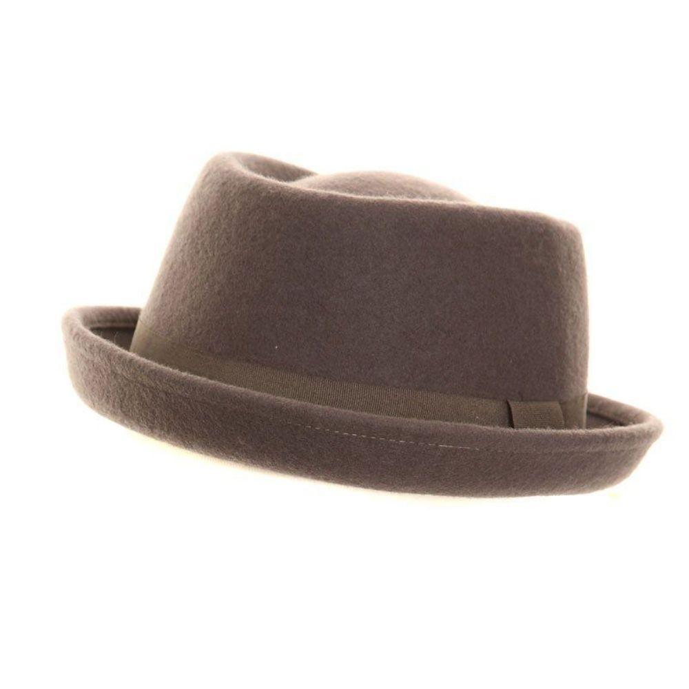 Grey Pork Pie Felt Hat - Minimum Mouse