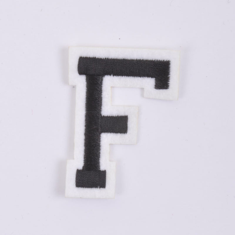ALPHABET LETTERS OR numbers patch Varsity 2 inch CAPS black white border  Iron on $1.99 - PicClick