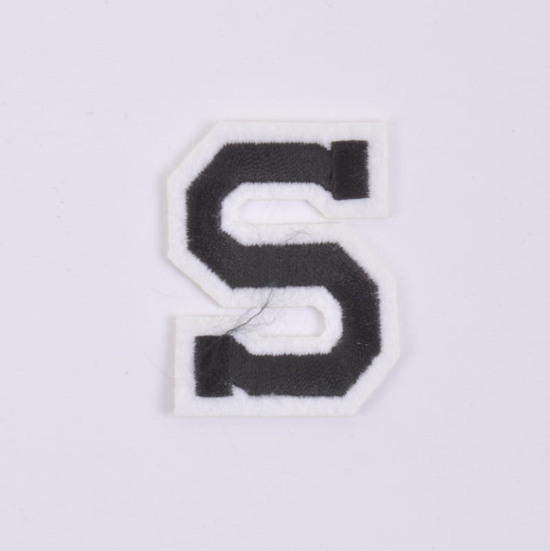 Varsity Number Five Iron On Patch/Badge/Applique/Transfer 5 Black/White